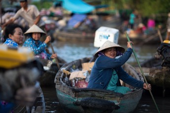 Scene of daily life in a floating market