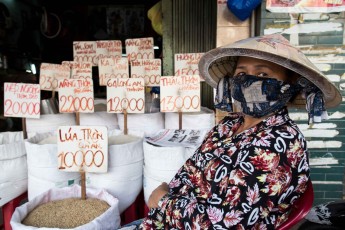 Woman selling rice
