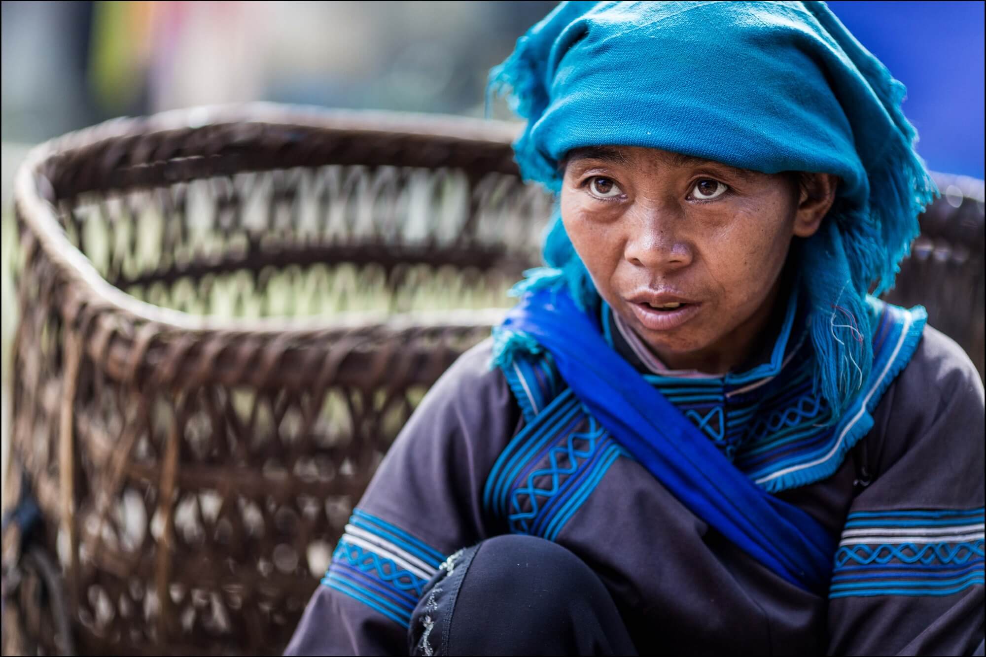 Vietnam Minority Portrait in blue outfit Vietnam Minority Portrait in blue outfit