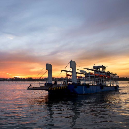 Ferry on the Mekong river